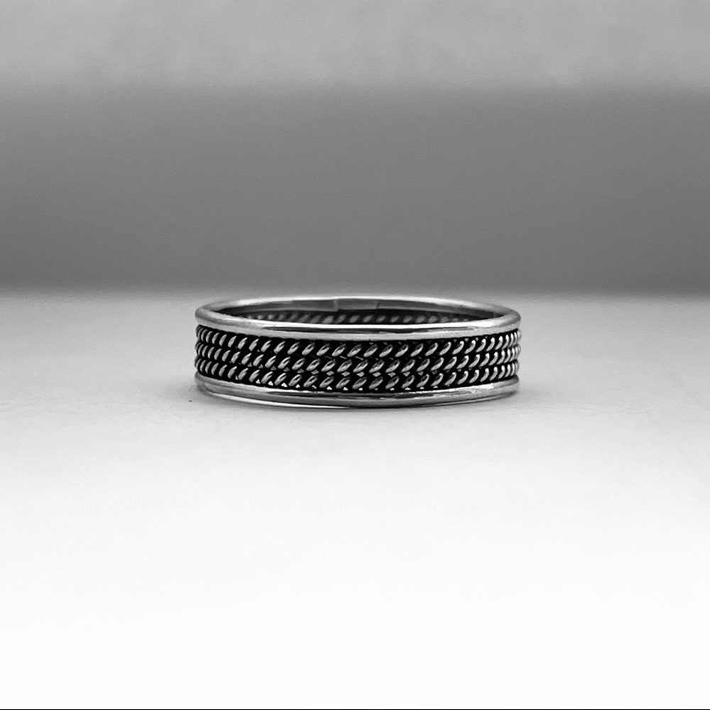 Sterling silver Bali style band ring, band ring, silver band, Bali ring